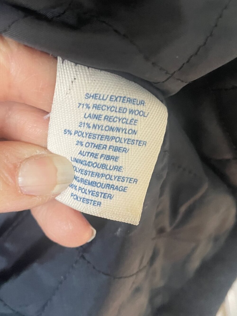 Old Navy Charcoal Double-Breasted Peacoat Size M Wool Blend Quilted Liner - Picture 7 of 9